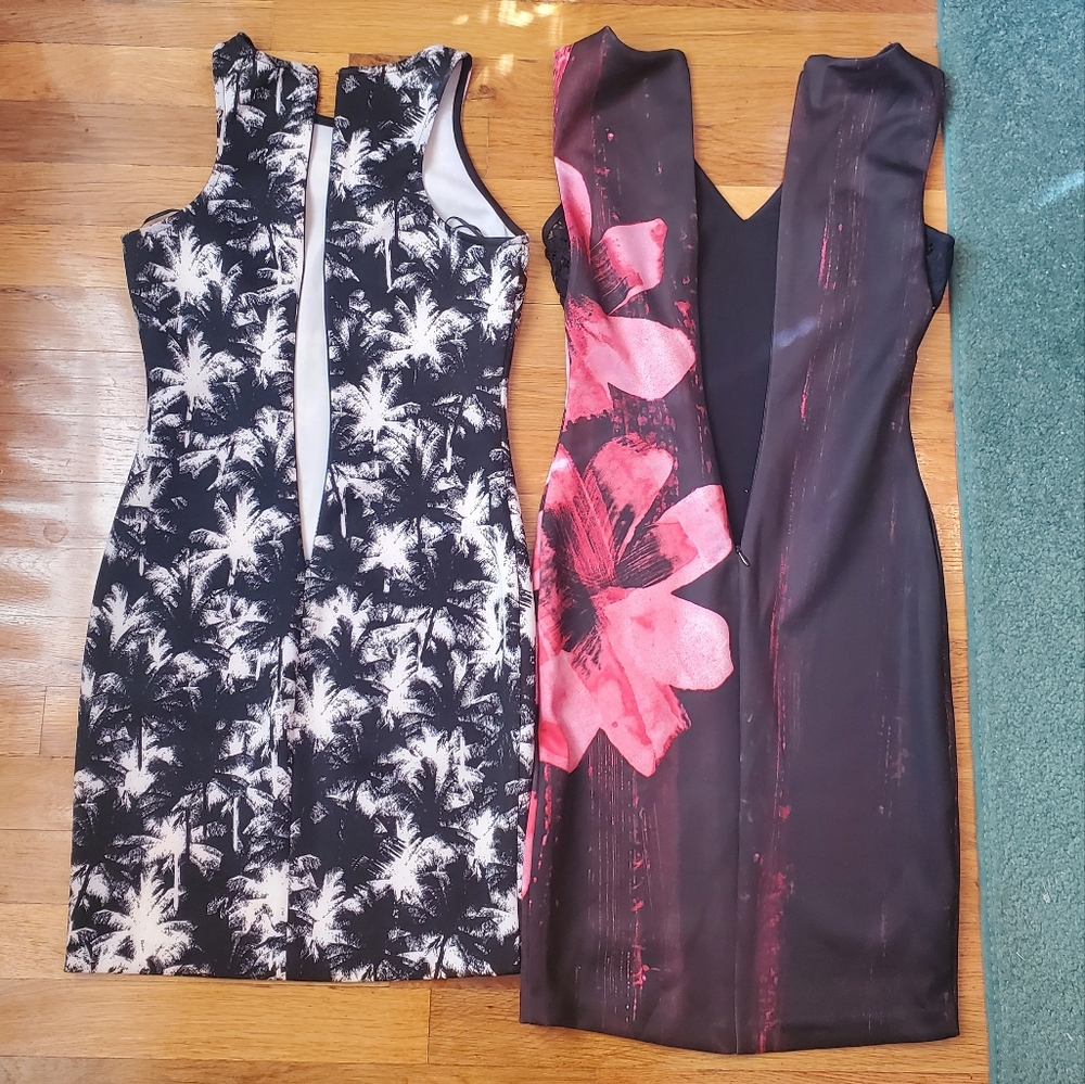 Guess Dress Bundle - Floral Dress & Palm Tree Dress - Size XXS - Picture 2 of 13